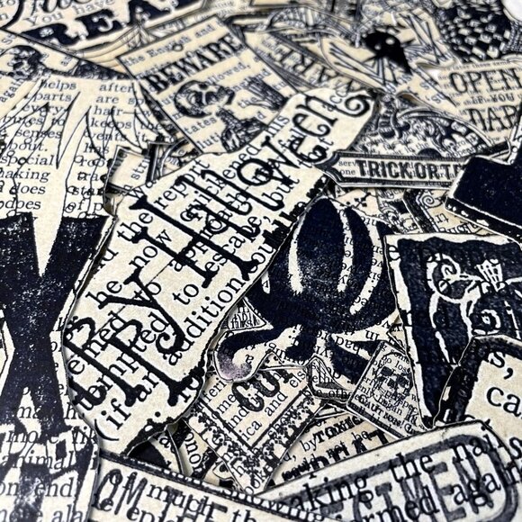 Lot 45 Halloween Ephemera Craft Die Cuts mq Junk Journal Scrapbooking Book Page - Picture 5 of 6